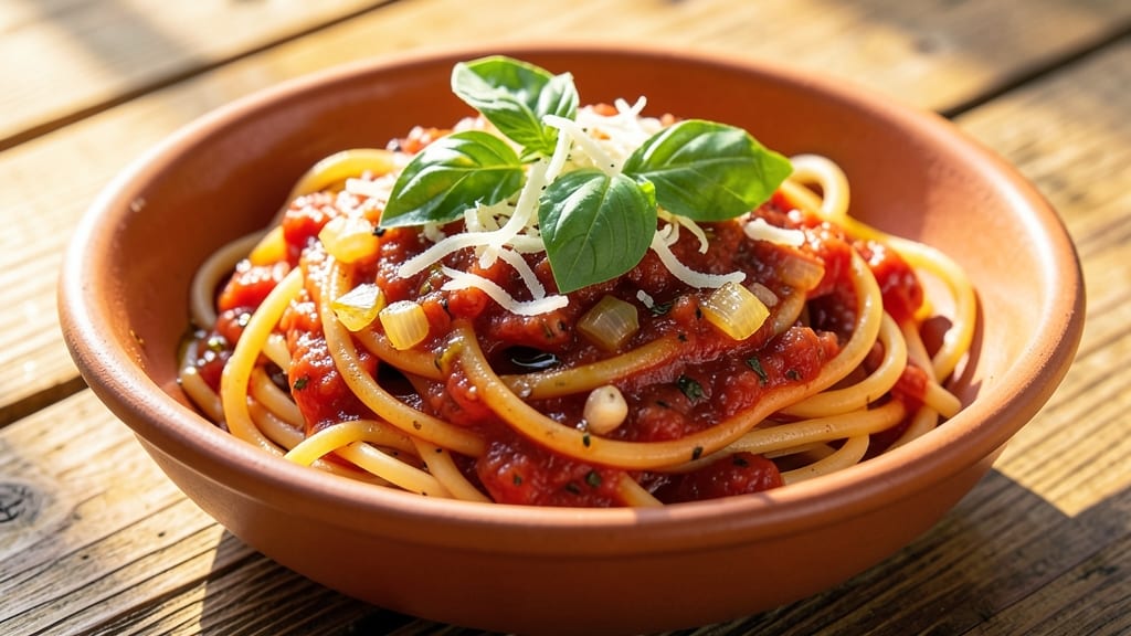 Authentic Red Sauce Pasta Recipe: Slow-Simmered Tomato Richness With Fresh Basil