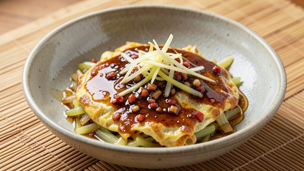 Asian Omelette Sauce Recipe: Celery Crown Crunch Over Silky Yolk Brilliance