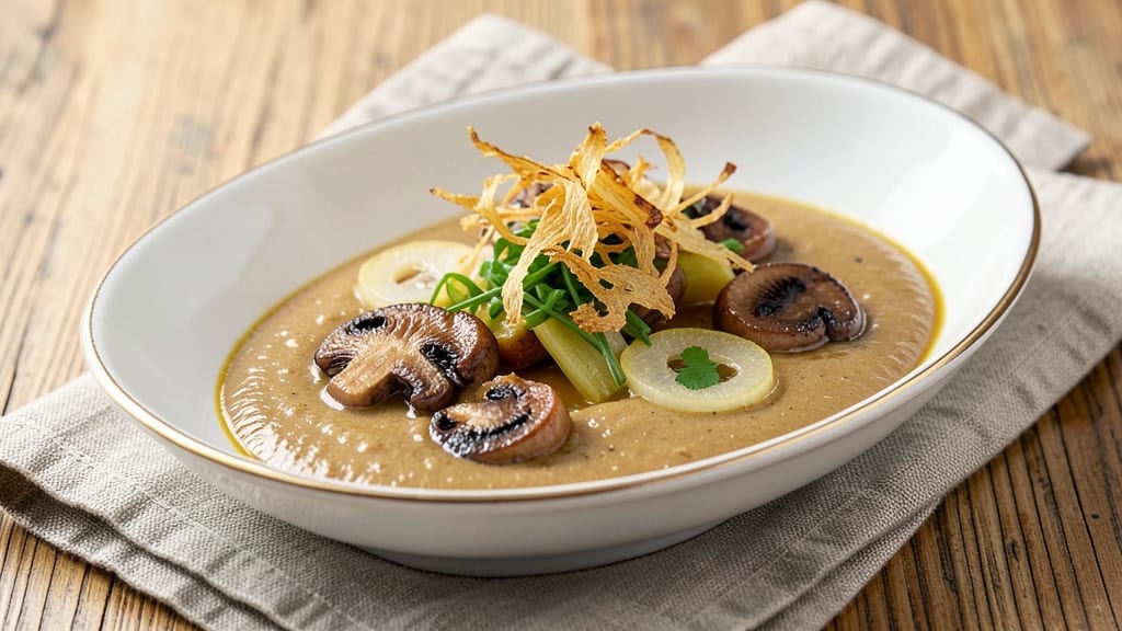 Aurore Sauce Recipe: Velvety Mushroom Cream With Crispy Celery Crowns