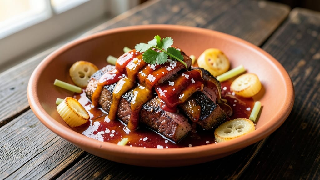 Baltimore Pit Beef Tiger Sauce Recipe: Crispy Celery Crowns Over Tangy Tomato Base