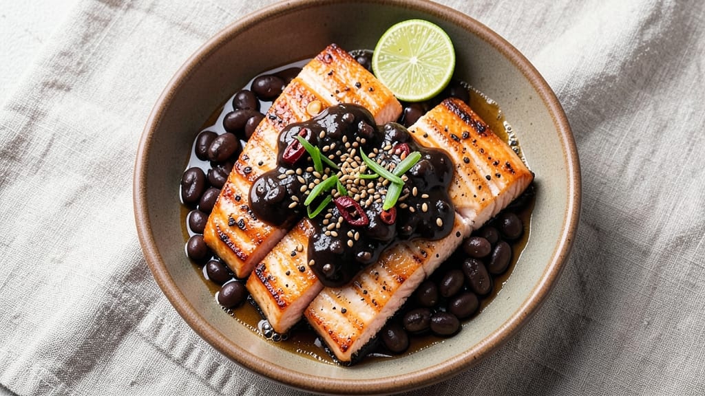 Baked Salmon With Black Bean Sauce Recipe: Smoky-Sweet Umami Gloss for Flaky Fish