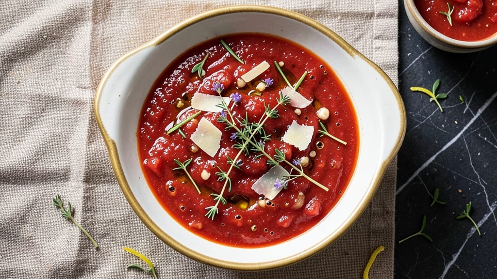 Alpine Pizza Sauce Recipe: Herbed Tomato Base With Alpine Cheese Depth
