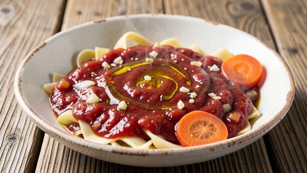 Authentic Italian Rose Sauce Recipe: Tomato-Celery Crown Crunch Over Creamy Basil Bliss