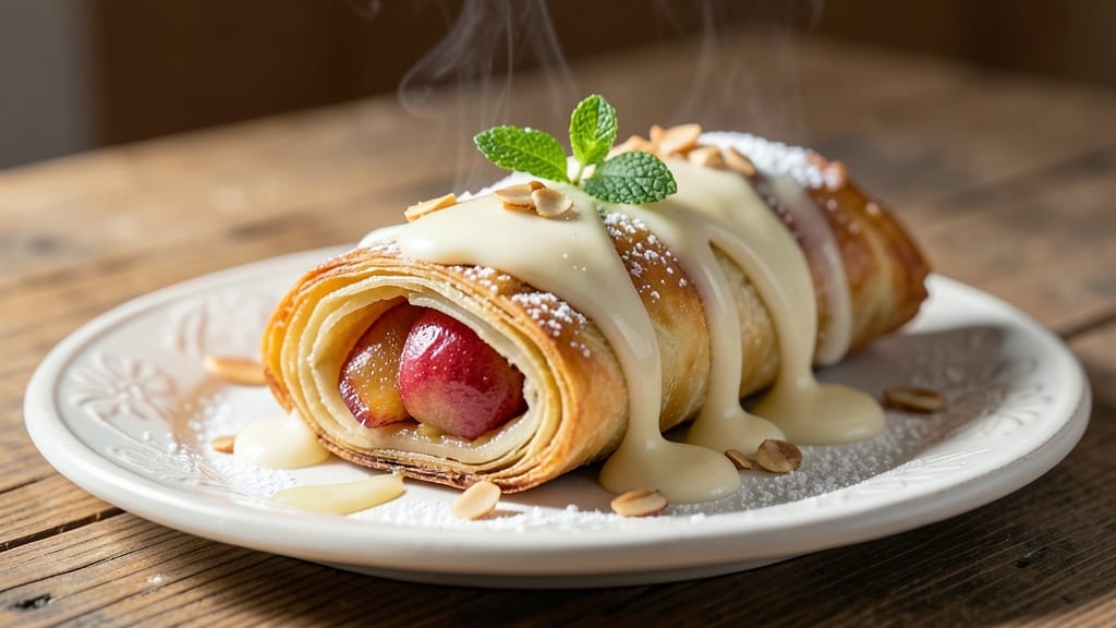 Apple Strudel With Vanilla Sauce Recipe: Flaky Layers and Creamy Vanilla Hug