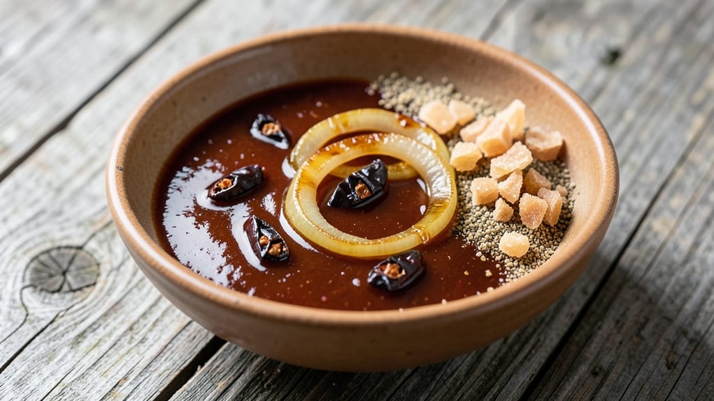 Austin BBQ Sauce Recipe: Smoky Chipotle and Tomato Base With Crispy Onion Topping